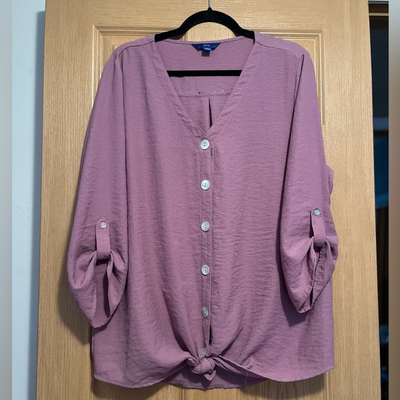 Apt. 9 Mauvy Button Down Blouse - Picture 5 of 9